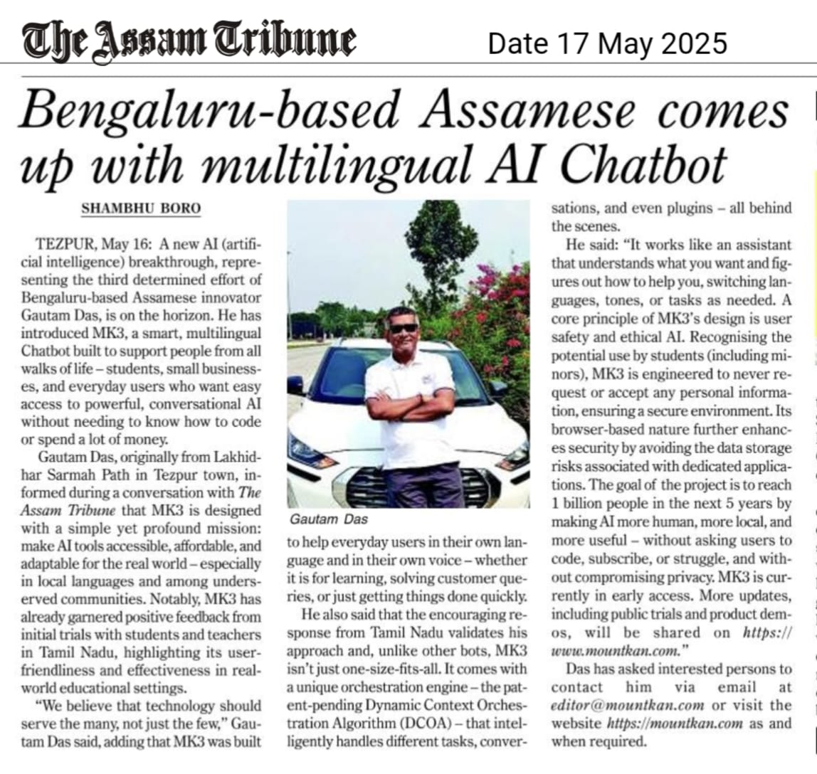The Assam Tribune Multilingual AI Feature